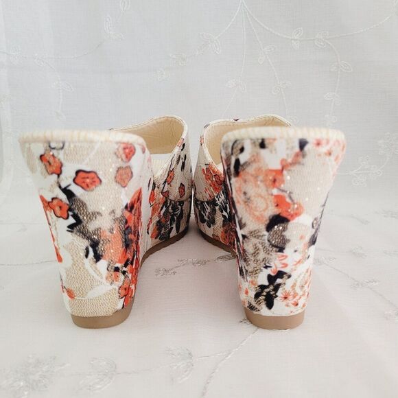 Floral Print Wedge Sandals - Picture 7 of 13